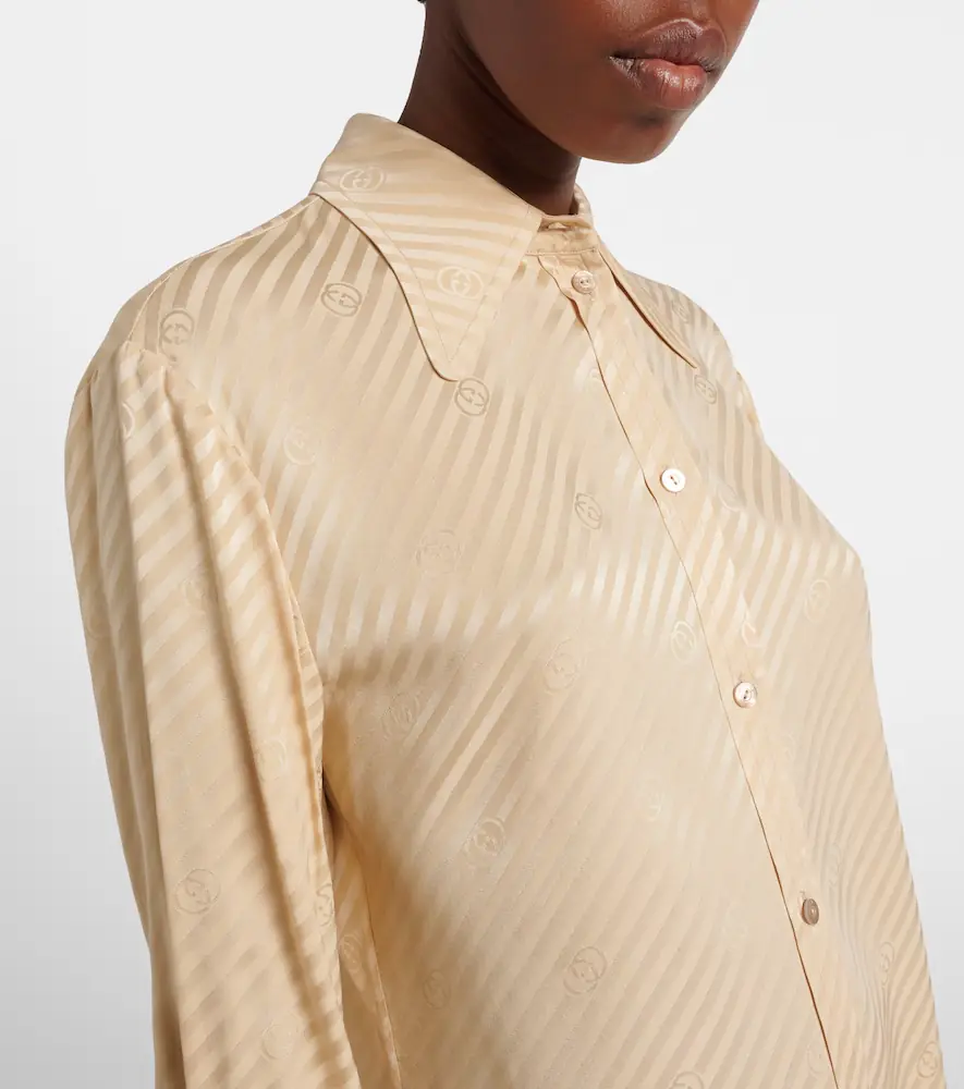 Gucci Interlocking G striped silk shirt | Thumbnail 5 Gucci Interlocking G striped silk shirt | Thumbnail 5