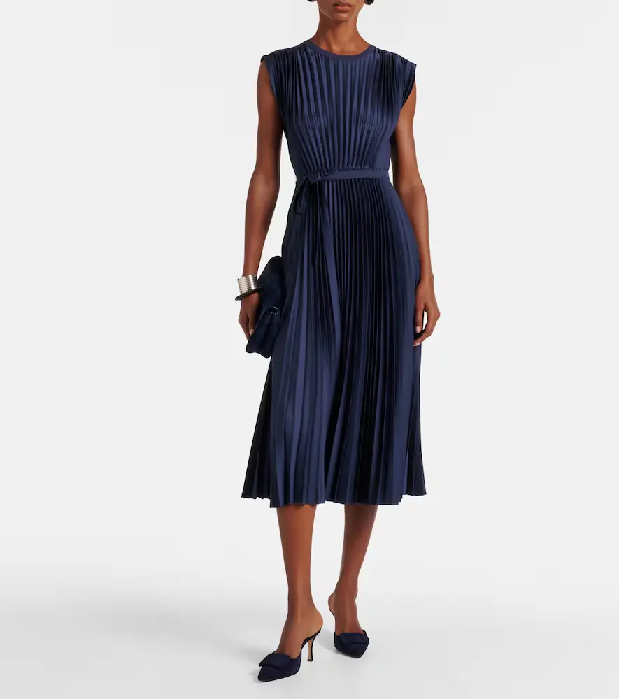 Joseph Volta plissé belted crêpe midi dress | Thumbnail 4 Joseph Volta plissé belted crêpe midi dress | Thumbnail 4