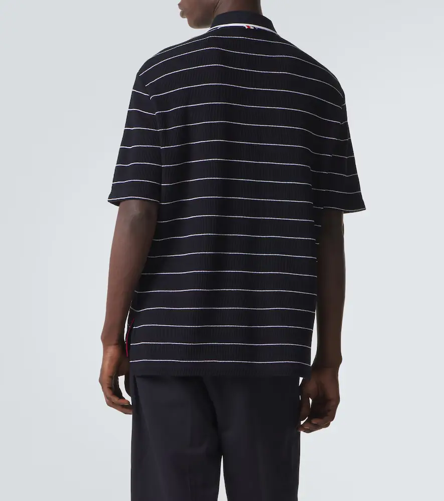 Thom Browne Striped cotton and linen polo shirt | Thumbnail 7