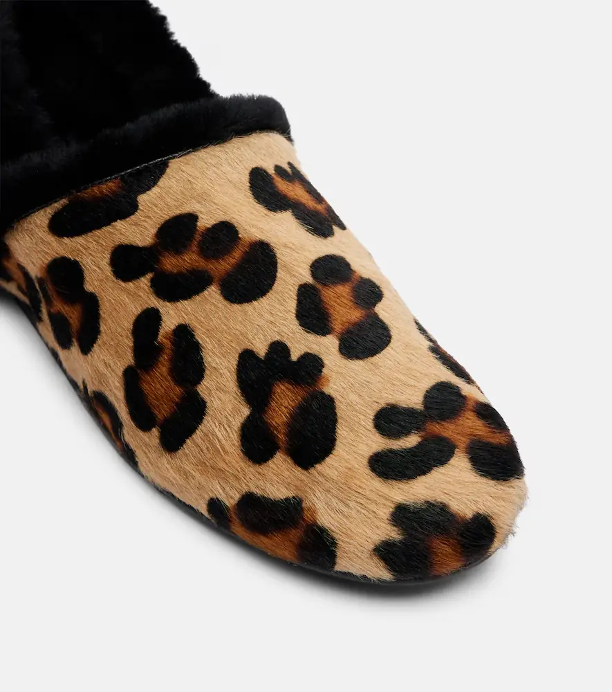 Yves Salomon Shearling-lined calf hair slip-on shoes | Thumbnail 2