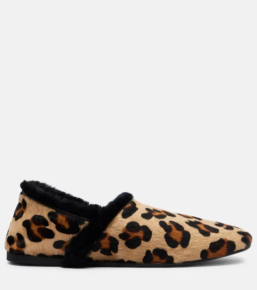 Yves Salomon Shearling-lined calf hair slip-on shoes | Thumbnail 3
