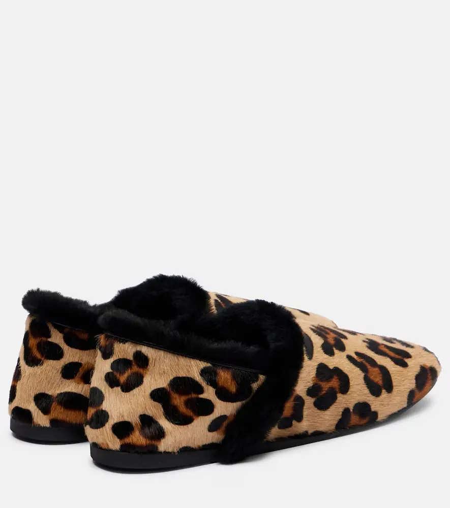 Yves Salomon Shearling-lined calf hair slip-on shoes | Thumbnail 4