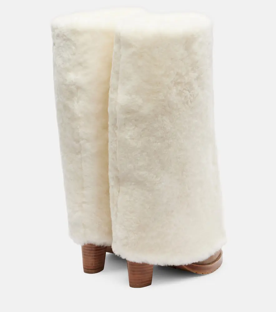 Yves Salomon Shearling and suede knee-high boots | Thumbnail 3