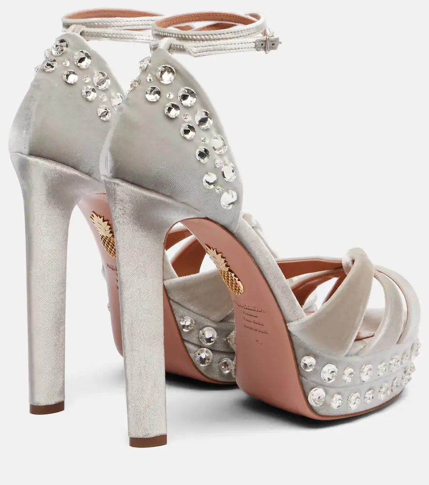 Aquazzura Cosmic Love 130 velvet platform sandals | Thumbnail 4 Aquazzura Cosmic Love 130 velvet platform sandals | Thumbnail 4