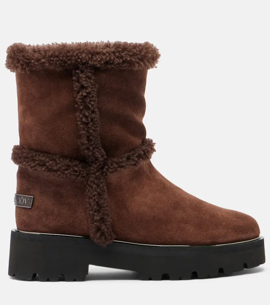 Aquazzura Teddi shearling-trimmed suede ankle boots | Thumbnail 2 Aquazzura Teddi shearling-trimmed suede ankle boots | Thumbnail 2