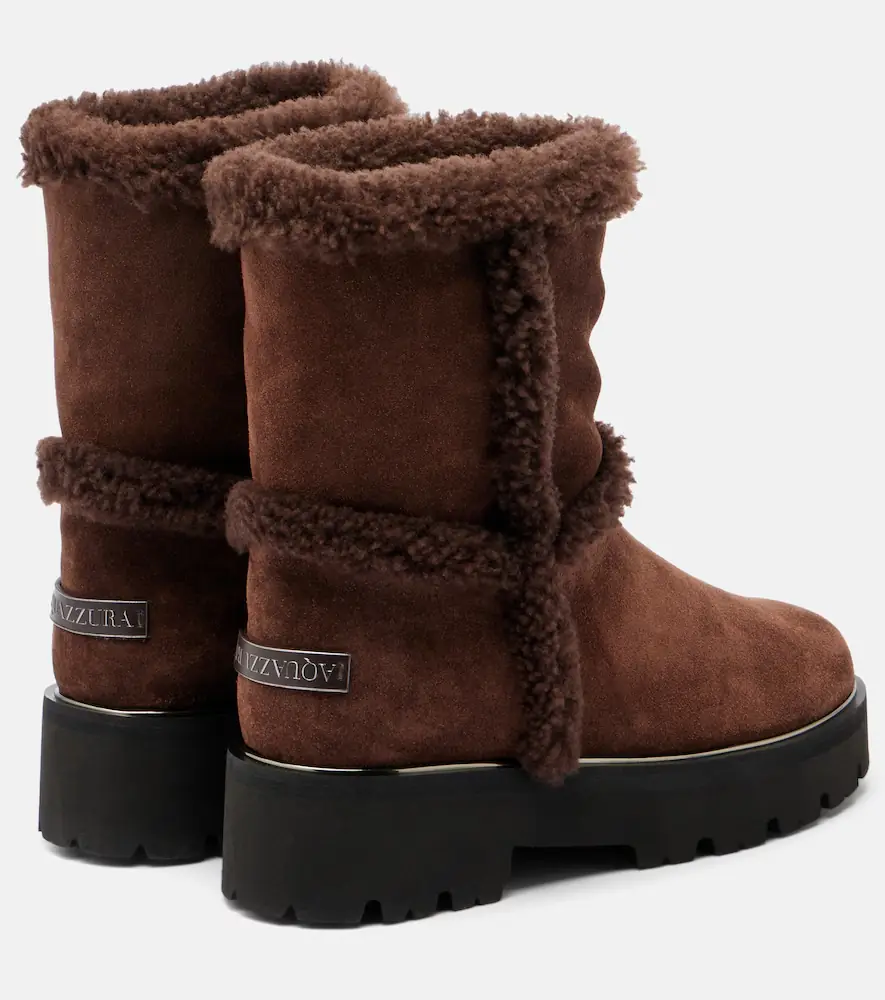 Aquazzura Teddi shearling-trimmed suede ankle boots | Thumbnail 3 Aquazzura Teddi shearling-trimmed suede ankle boots | Thumbnail 3