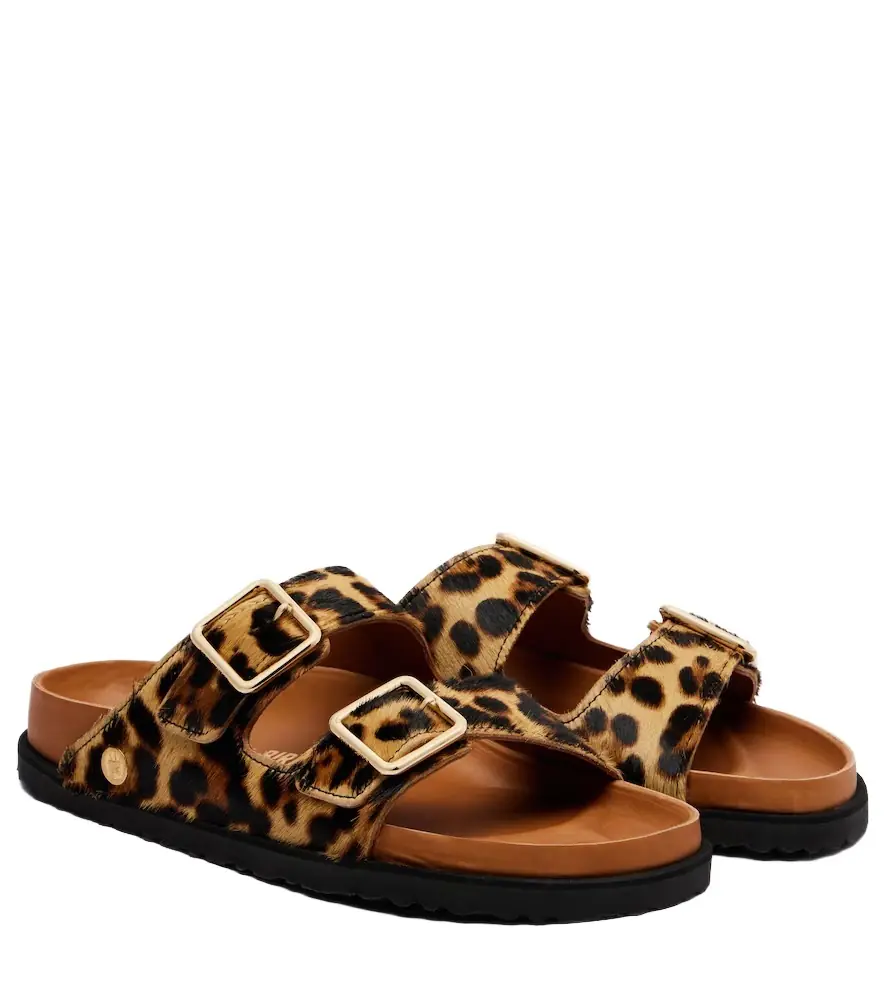 Birkenstock 1774 Arizona leopard-print calf hair slides | Image 1 Birkenstock 1774 Arizona leopard-print calf hair slides | Image 1