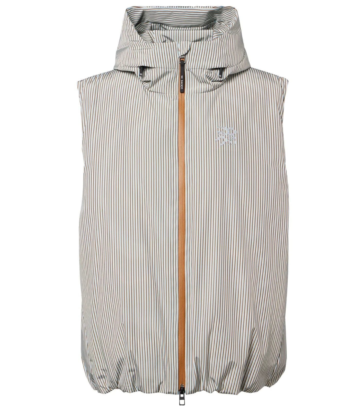 Loewe x On hooded striped puffer vest