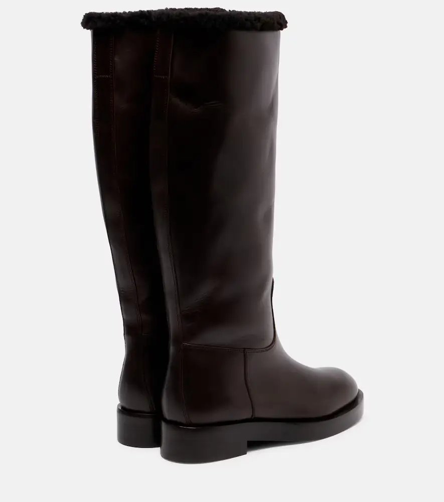 Paris Texas Shearling-trimmed leather knee-high boots | Thumbnail 3 Paris Texas Shearling-trimmed leather knee-high boots | Thumbnail 3