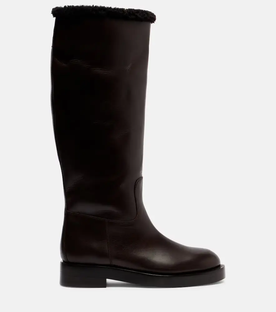 Paris Texas Shearling-trimmed leather knee-high boots | Thumbnail 4 Paris Texas Shearling-trimmed leather knee-high boots | Thumbnail 4