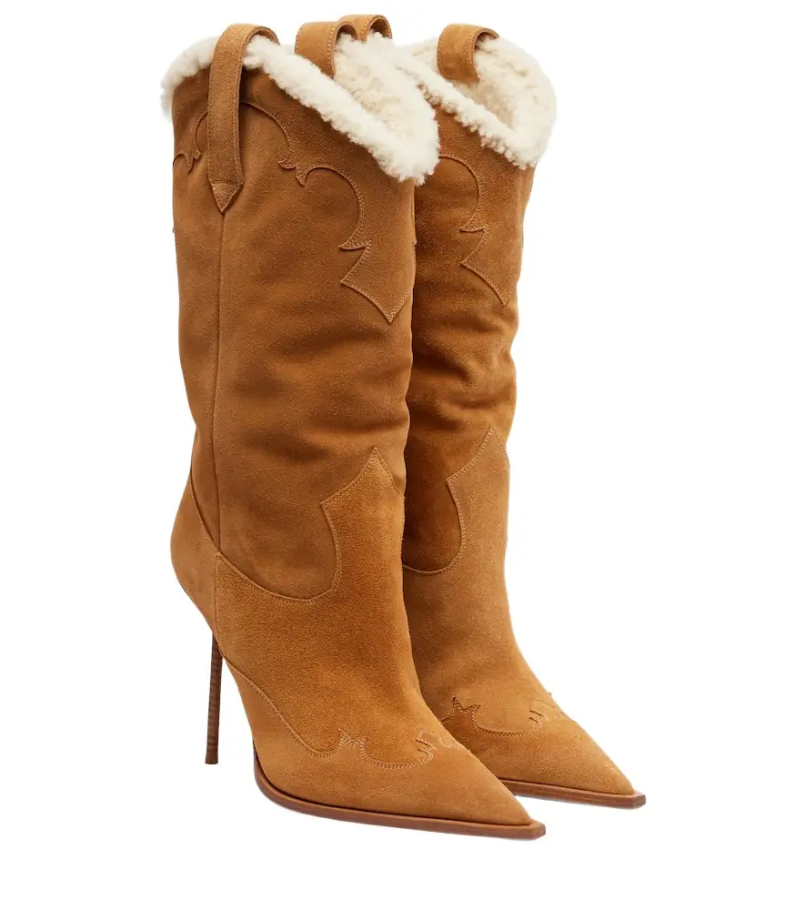 Paris Texas Lidia 105 suede cowboy boots