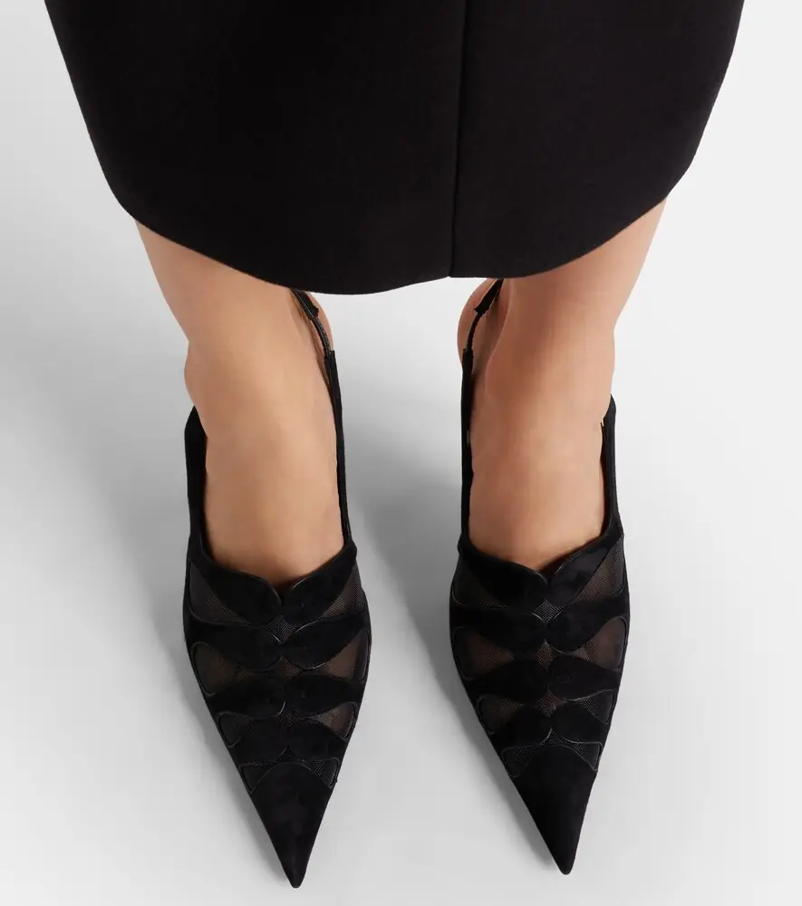 Christian Louboutin Circus Max suede and mesh slingback pumps | Thumbnail 5 Christian Louboutin Circus Max suede and mesh slingback pumps | Thumbnail 5