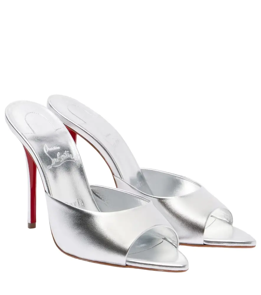 Christian Louboutin Miss Z 100 metallic leather mules | Image 1 Christian Louboutin Miss Z 100 metallic leather mules | Image 1