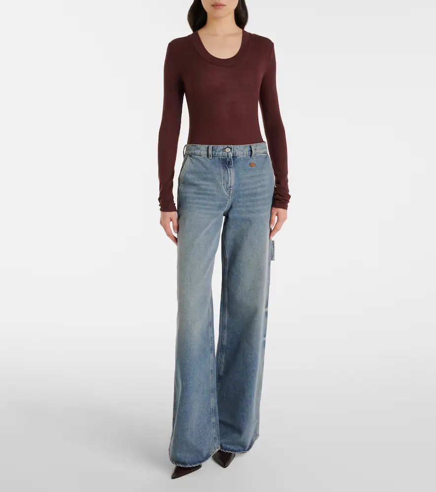 Courrèges Courrèges Logo wide-leg jeans | Thumbnail 4 Courrèges Courrèges Logo wide-leg jeans | Thumbnail 4
