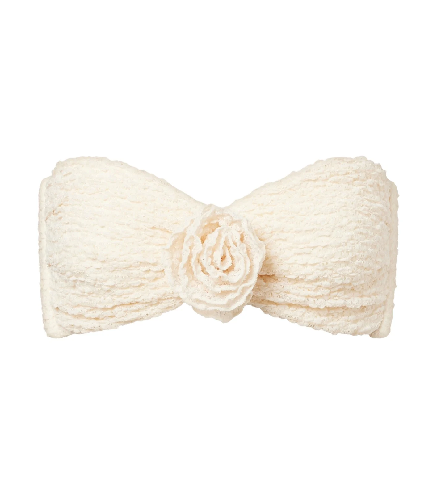 Rosa floral-appliqué bandeau bikini top Rosa floral-appliqué bandeau bikini top