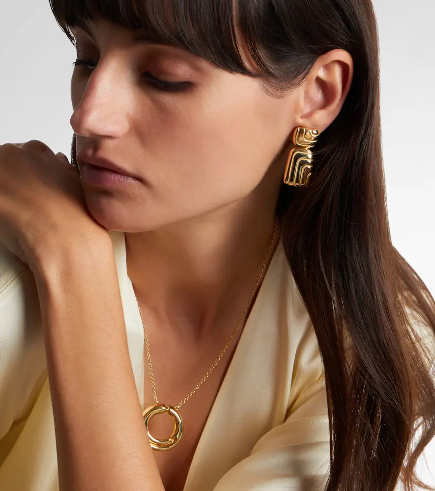 Pamela Zamore Labyrinth 18kt gold drop earrings | Thumbnail 2