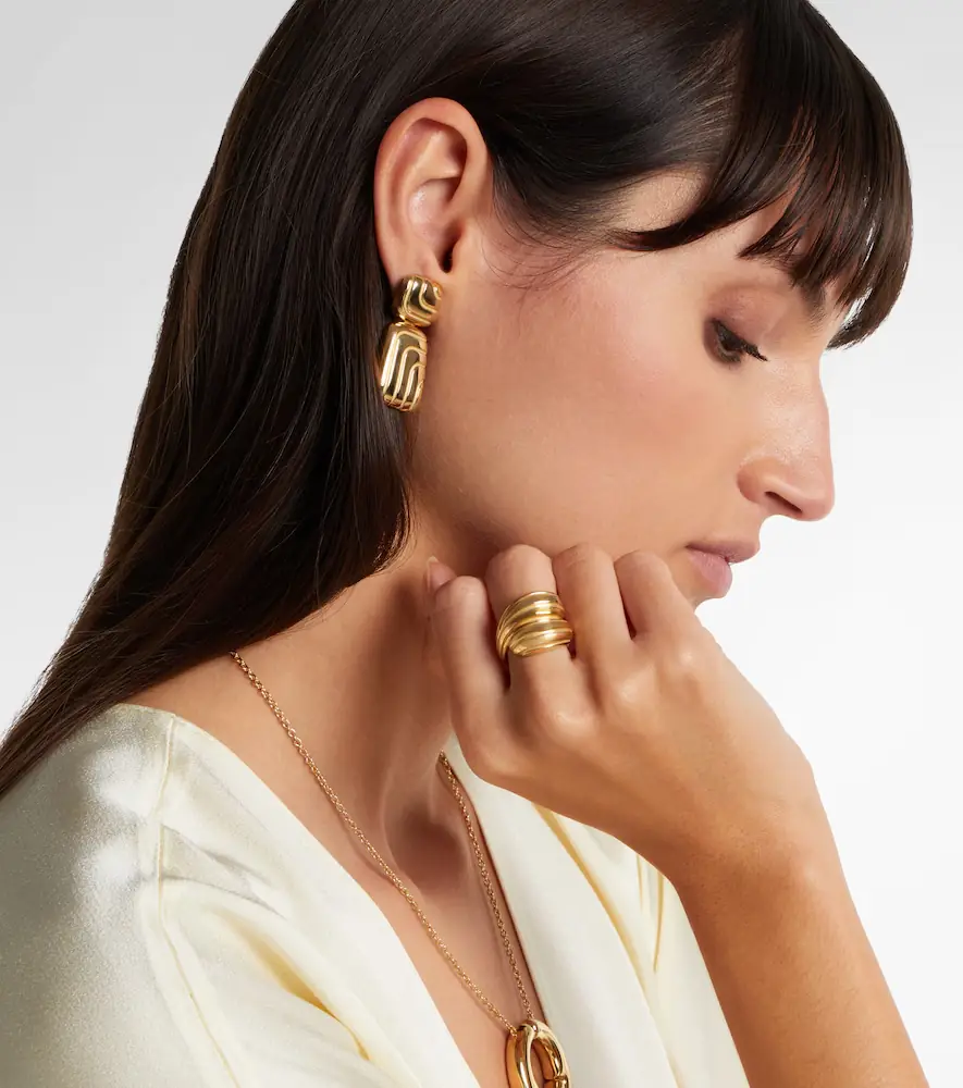 Pamela Zamore Labyrinth 18kt gold drop earrings | Thumbnail 3