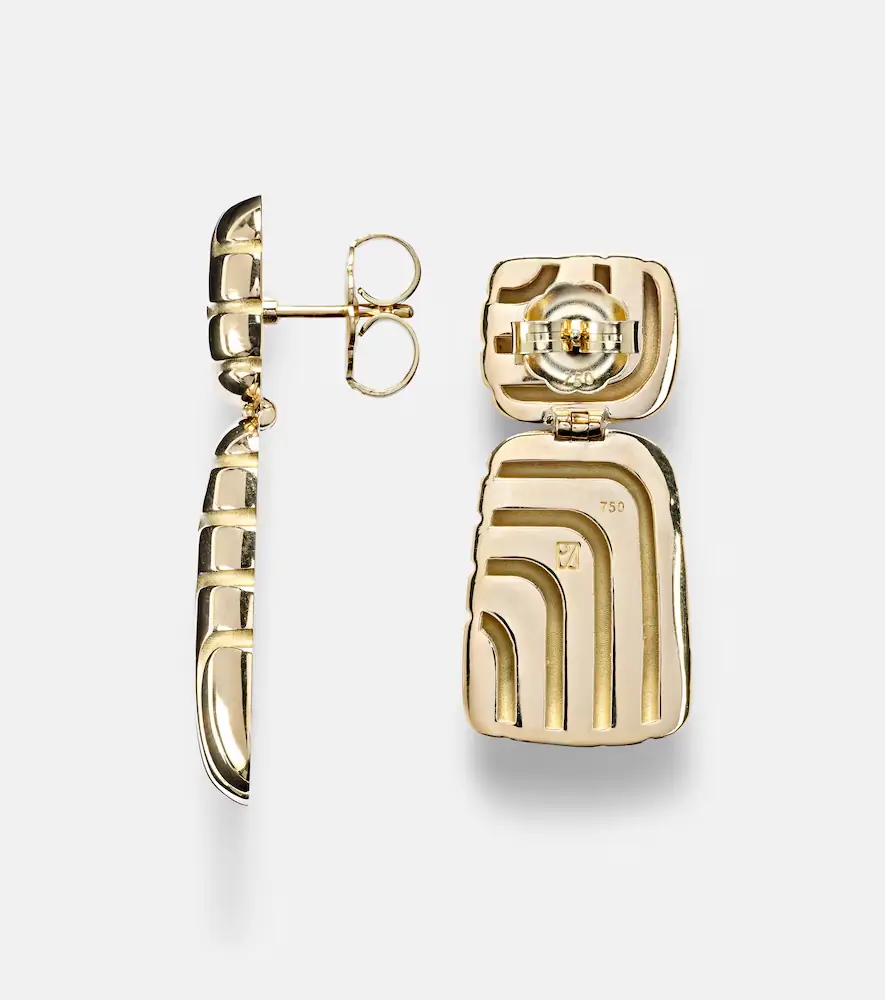 Pamela Zamore Labyrinth 18kt gold drop earrings | Thumbnail 4