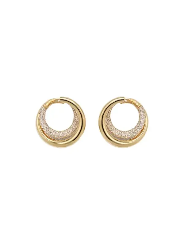 Infinity Loop Medium 18kt gold earrings with diamonds