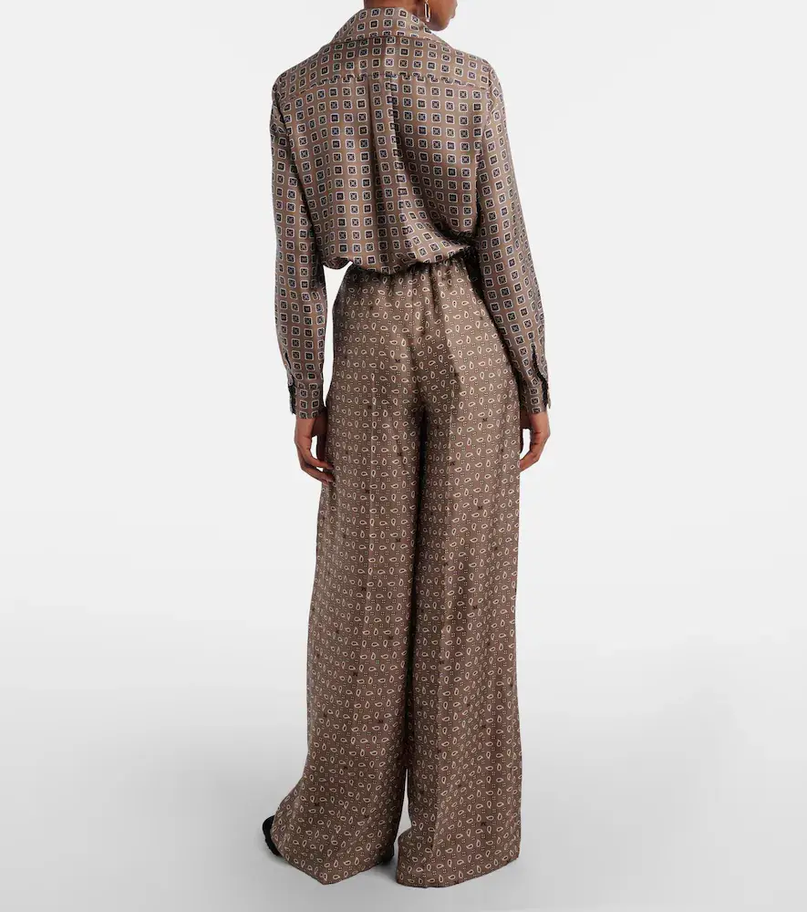 Max Mara Vischio printed silk satin wide-leg pants | Thumbnail 2