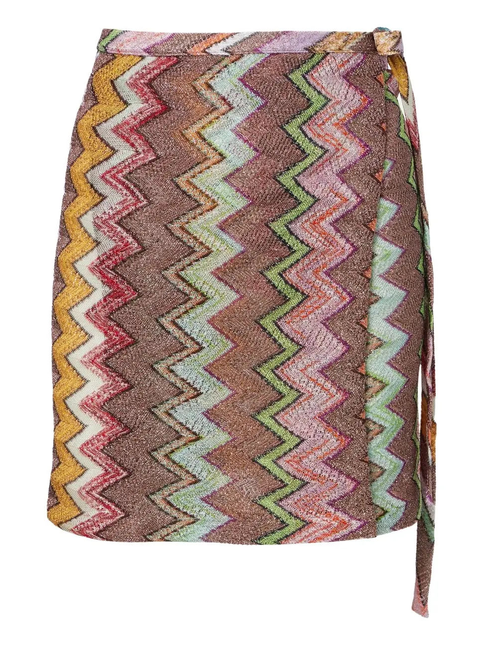 Zigzag lamé wrap skirt