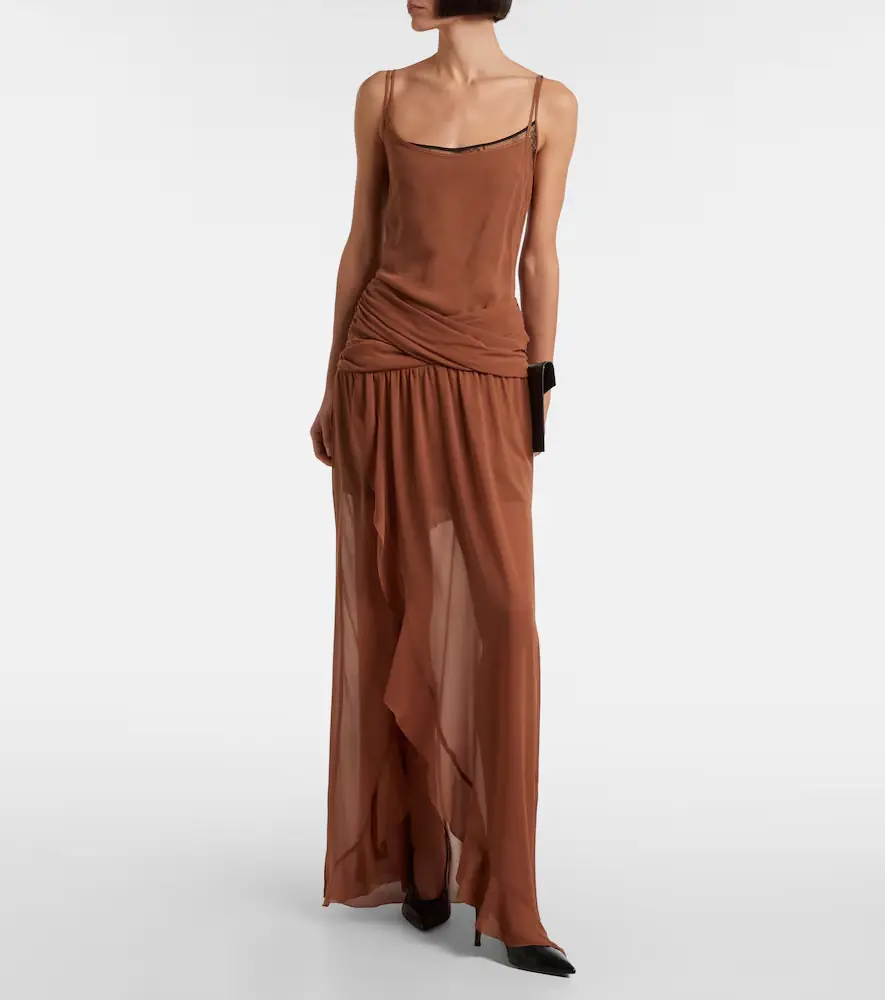 Jacques Wei Draped ruffled maxi dress | Thumbnail 4