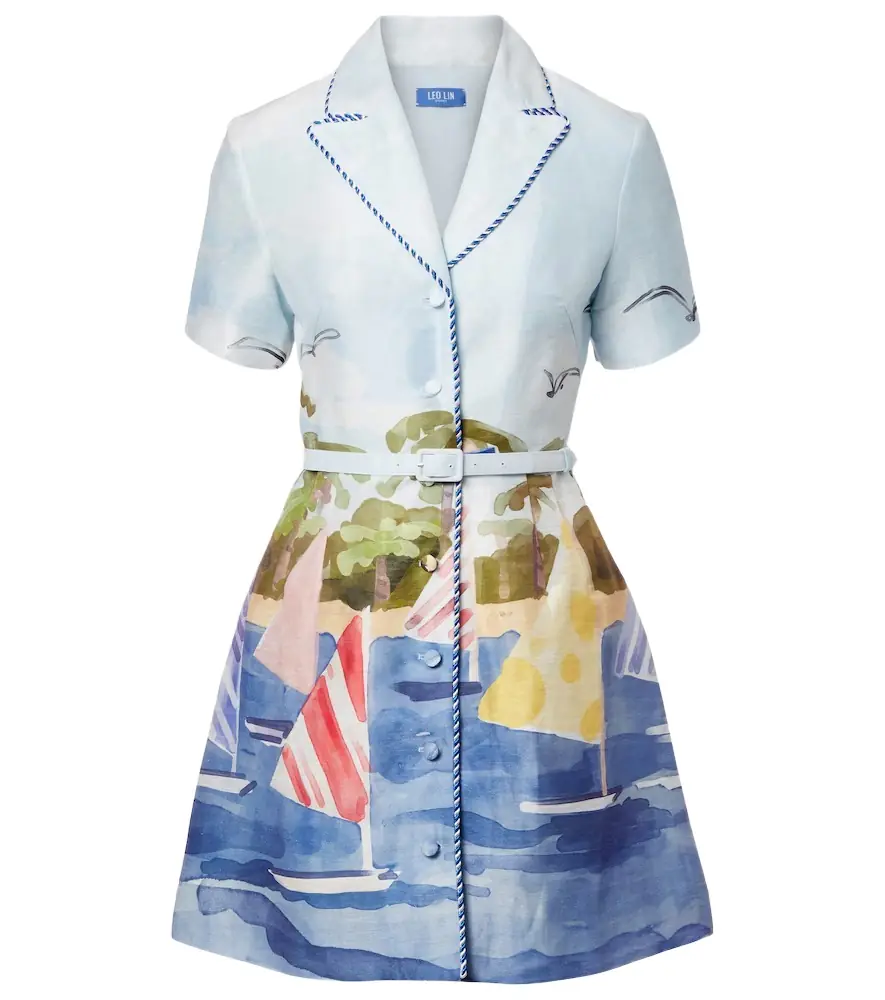 Leo Lin Brigitte linen-blend canvas minidress | Image 1 Leo Lin Brigitte linen-blend canvas minidress | Image 1