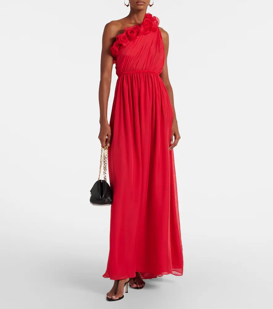 Leo Lin Jenni draped floral-appliqué silk gown | Thumbnail 2 Leo Lin Jenni draped floral-appliqué silk gown | Thumbnail 2