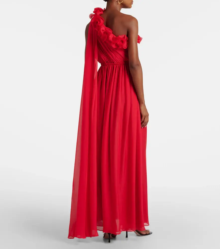 Leo Lin Jenni draped floral-appliqué silk gown | Thumbnail 3 Leo Lin Jenni draped floral-appliqué silk gown | Thumbnail 3