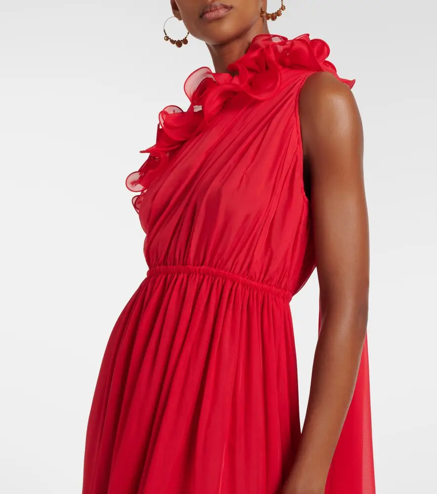 Leo Lin Jenni draped floral-appliqué silk gown | Thumbnail 4 Leo Lin Jenni draped floral-appliqué silk gown | Thumbnail 4