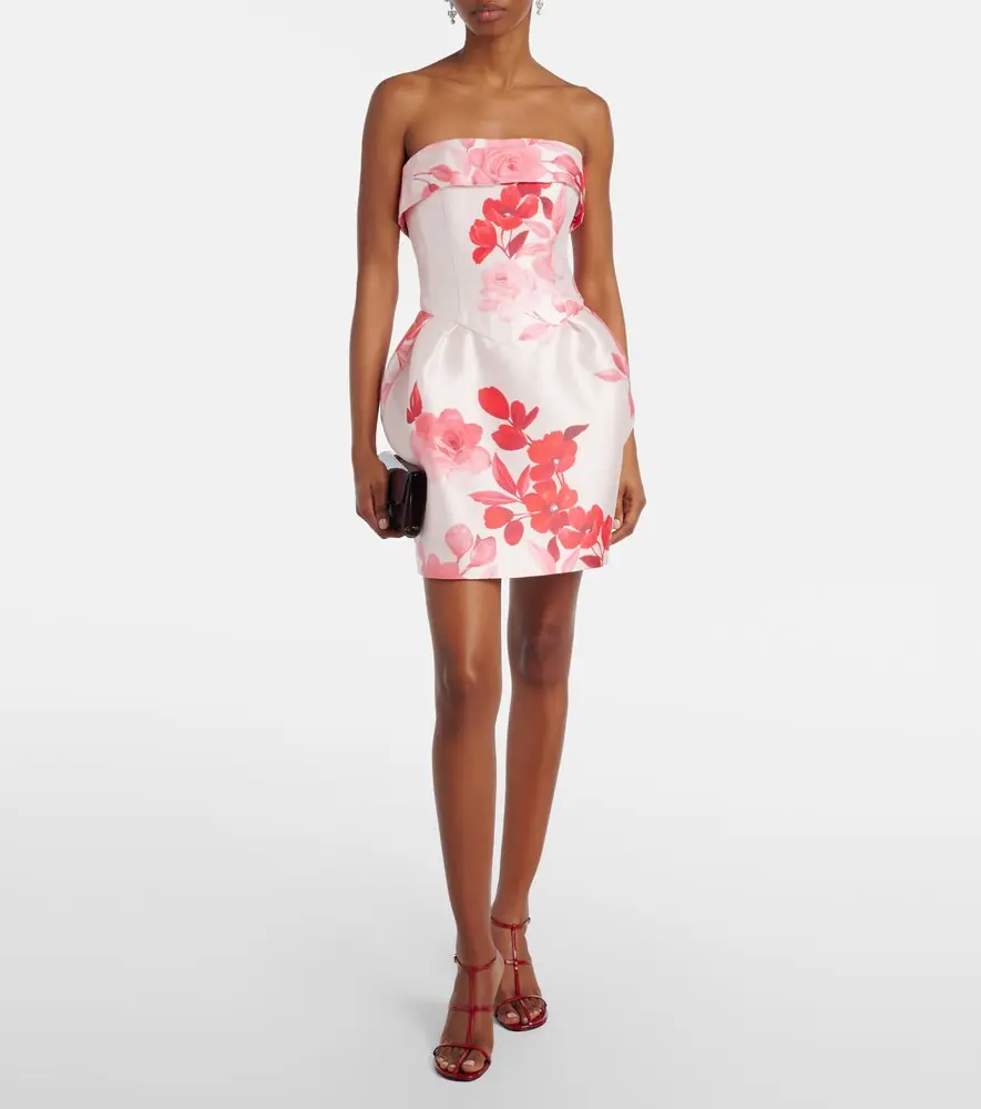 Monique Lhuillier Floral bustier dress | Thumbnail 4