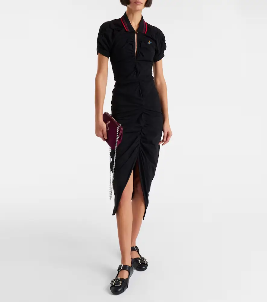 Vivienne Westwood Pulling ruched cotton midi dress | Thumbnail 3 Vivienne Westwood Pulling ruched cotton midi dress | Thumbnail 3