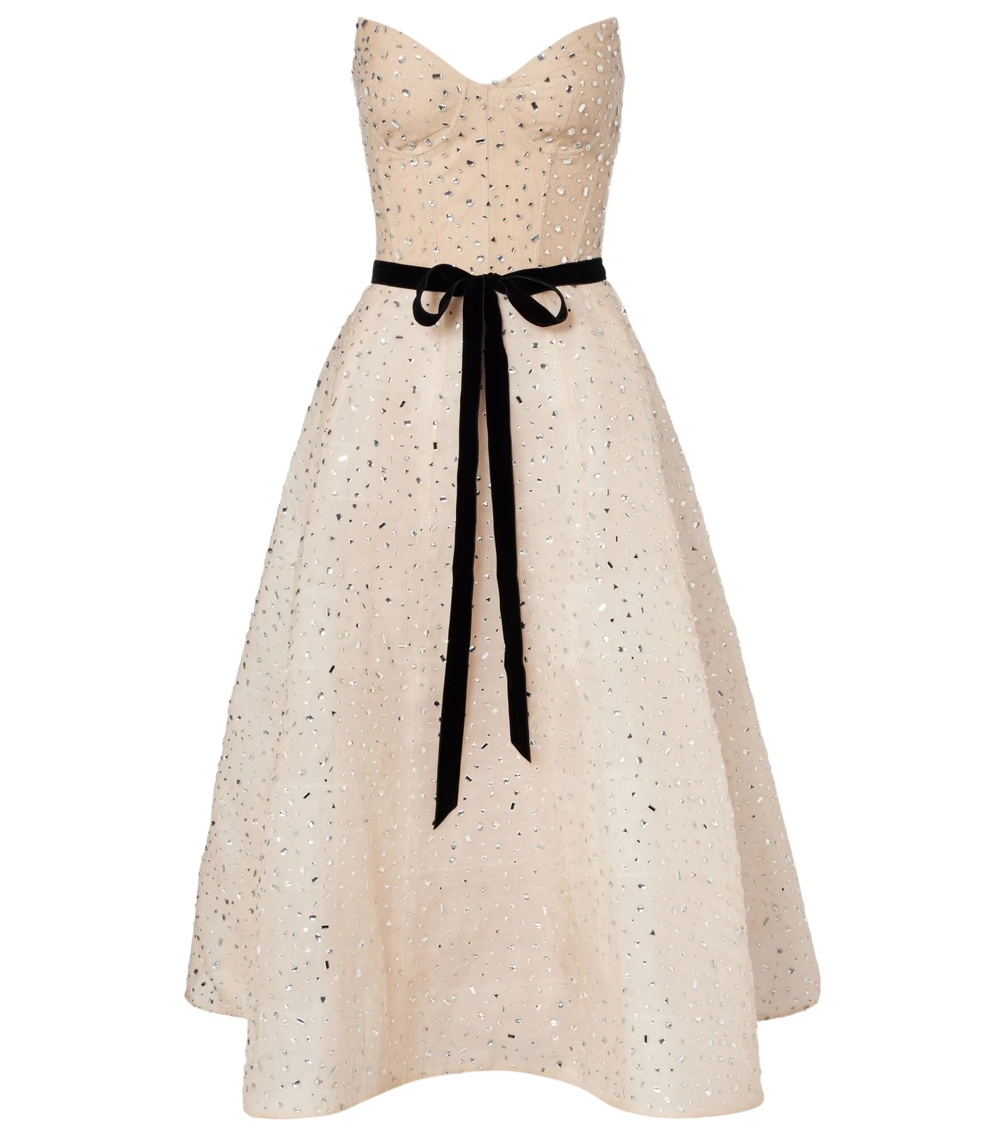 Belted embellished cocktail dress