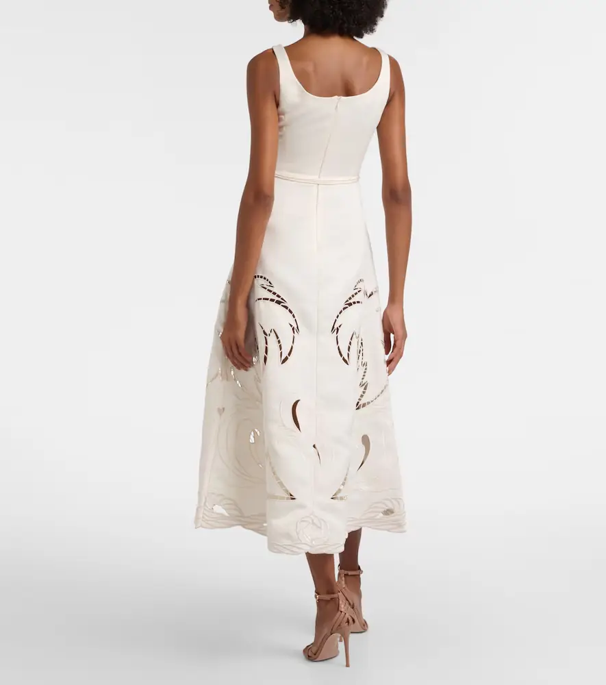 Leo Lin Palm laser-cut embroidered midi dress | Thumbnail 4 Leo Lin Palm laser-cut embroidered midi dress | Thumbnail 4