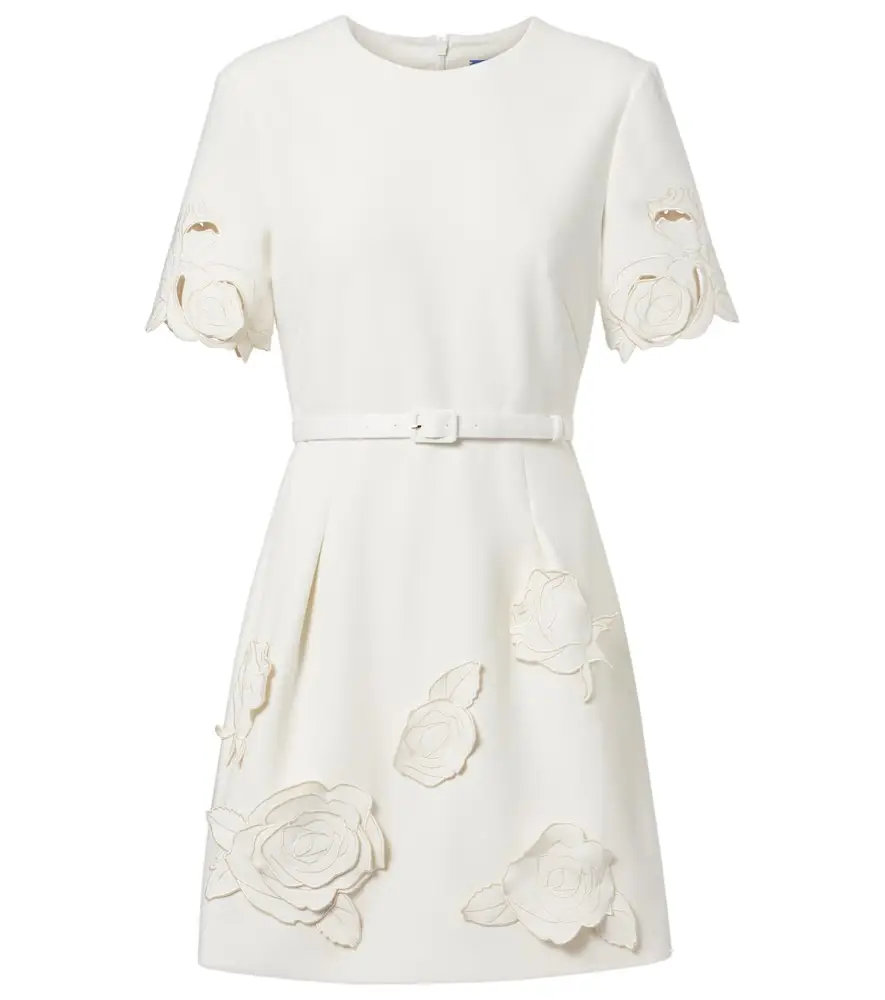 Leo Lin Aurelie belted floral-appliqué minidress | Image 1 Leo Lin Aurelie belted floral-appliqué minidress | Image 1