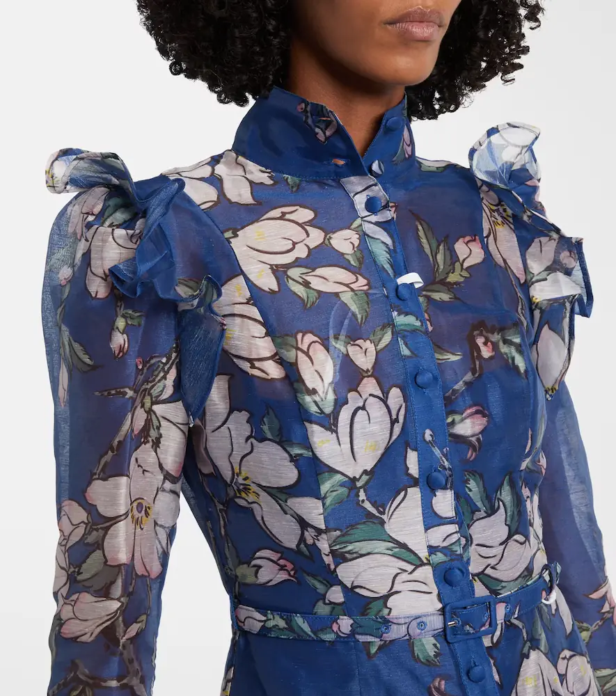 Leo Lin Katrina floral linen-blend midi dress | Thumbnail 2 Leo Lin Katrina floral linen-blend midi dress | Thumbnail 2