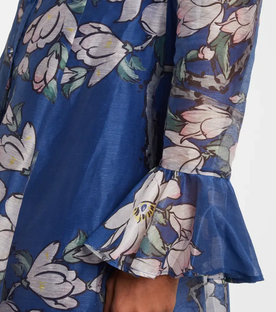 Leo Lin Katrina floral linen-blend midi dress | Thumbnail 4 Leo Lin Katrina floral linen-blend midi dress | Thumbnail 4