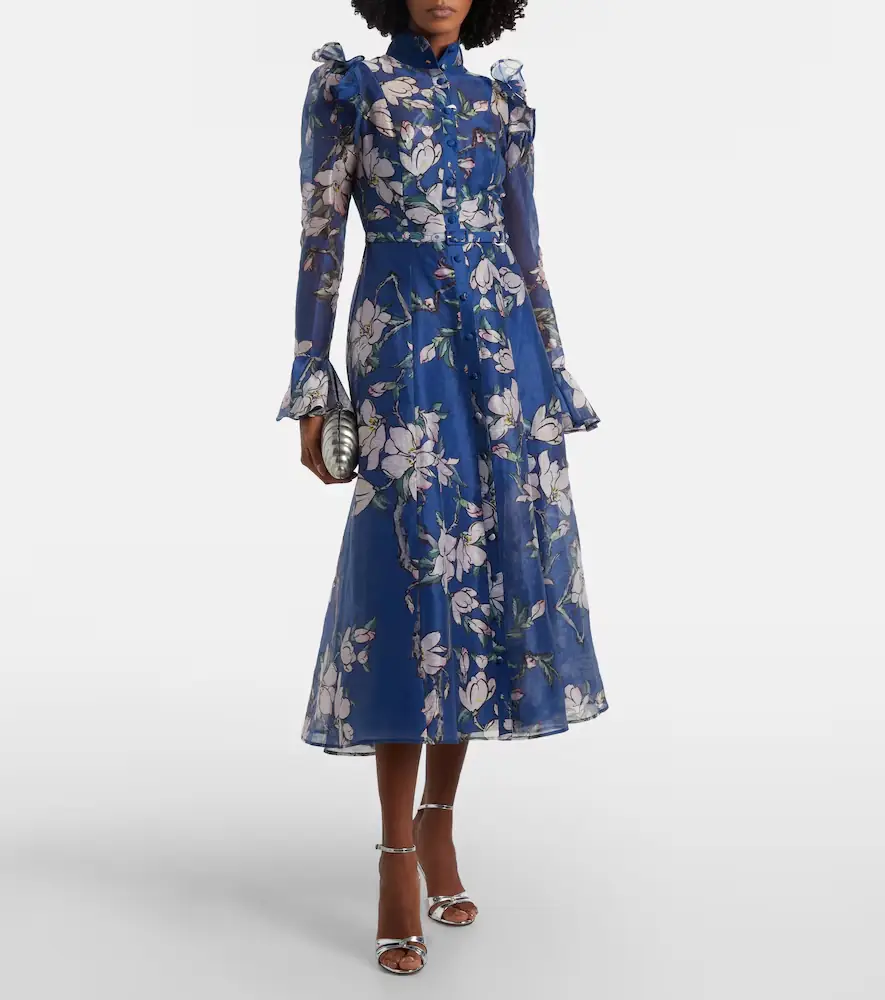 Leo Lin Katrina floral linen-blend midi dress | Thumbnail 5 Leo Lin Katrina floral linen-blend midi dress | Thumbnail 5