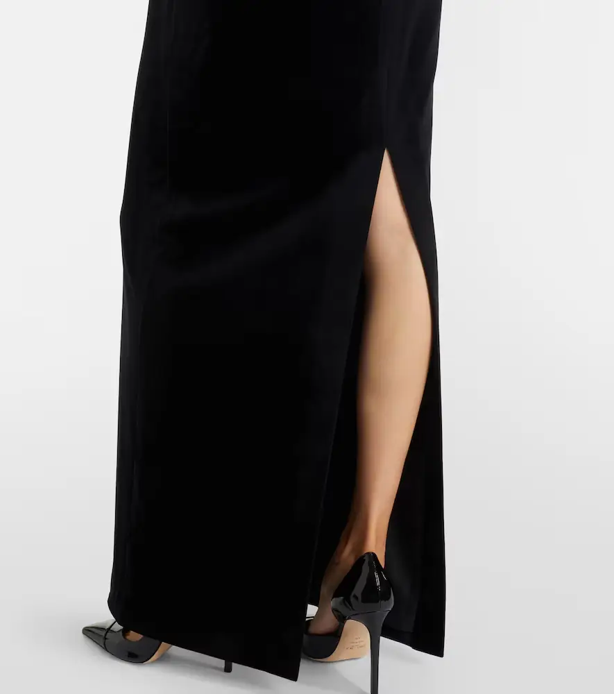 Leo Lin Marilyn cutout floral-appliqué velvet gown | Thumbnail 3 Leo Lin Marilyn cutout floral-appliqué velvet gown | Thumbnail 3