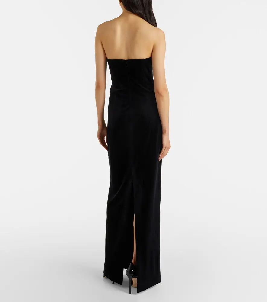 Leo Lin Marilyn cutout floral-appliqué velvet gown | Thumbnail 5 Leo Lin Marilyn cutout floral-appliqué velvet gown | Thumbnail 5