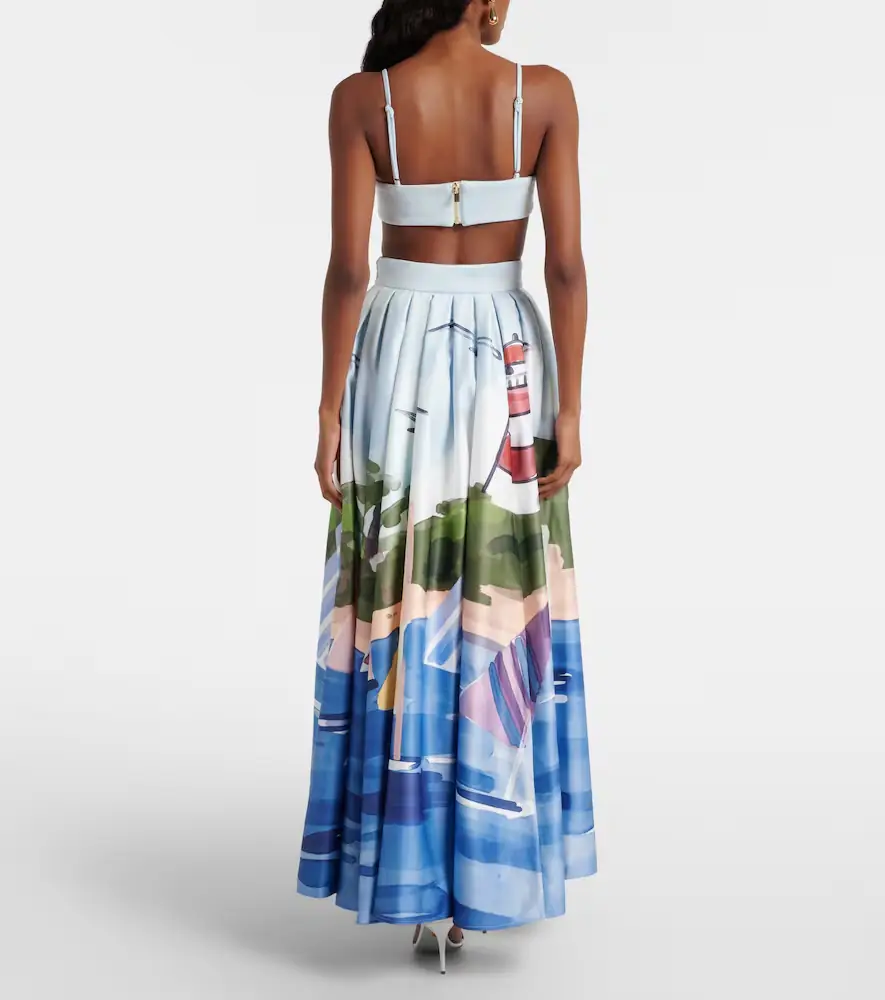 Leo Lin Printed pleated maxi skirt | Thumbnail 4 Leo Lin Printed pleated maxi skirt | Thumbnail 4