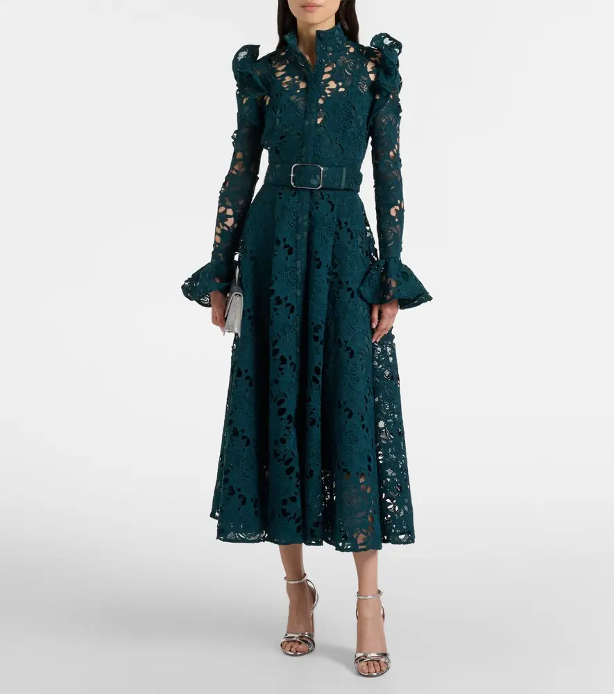 Leo Lin Aliyah belted lace midi dress | Thumbnail 5 Leo Lin Aliyah belted lace midi dress | Thumbnail 5