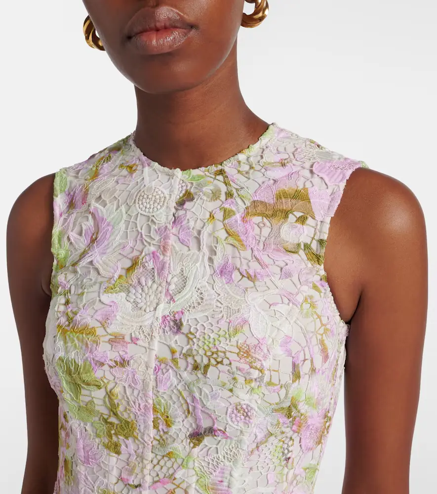 MONIQUE LHUILLIER Belted lace midi dress | Thumbnail 5 MONIQUE LHUILLIER Belted lace midi dress | Thumbnail 5