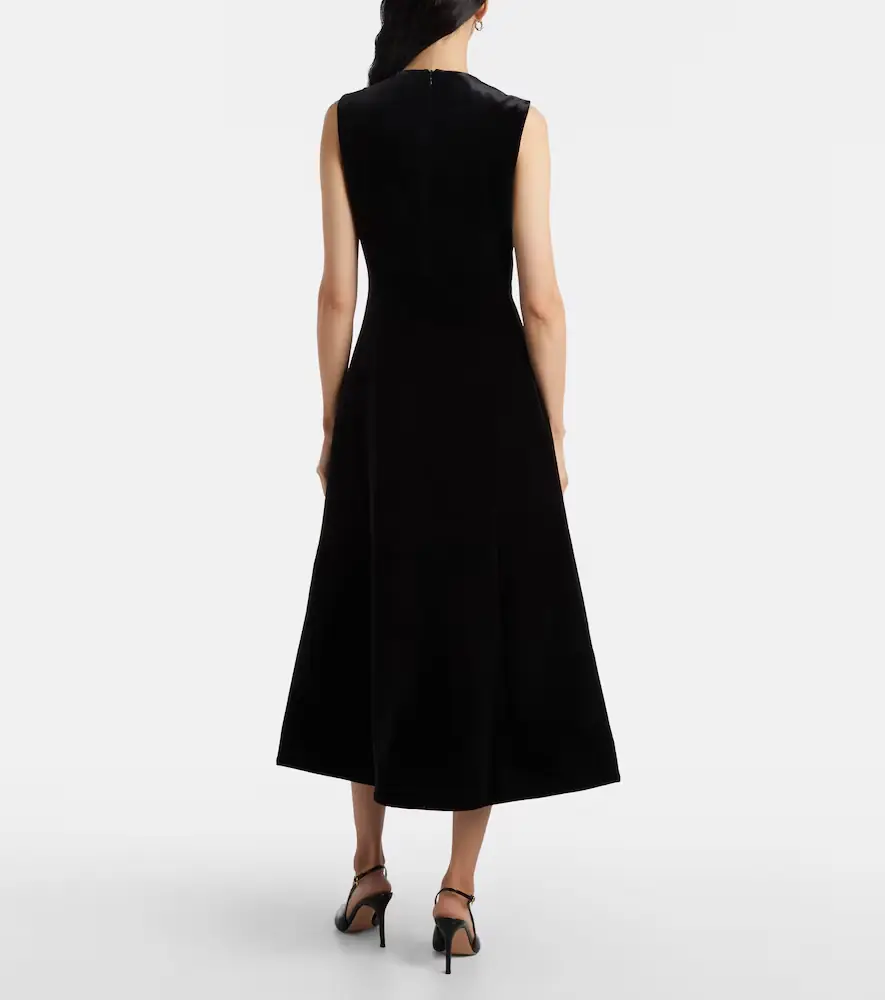 Leo Lin Cleo floral-appliqué velvet midi dress | Thumbnail 6 Leo Lin Cleo floral-appliqué velvet midi dress | Thumbnail 6