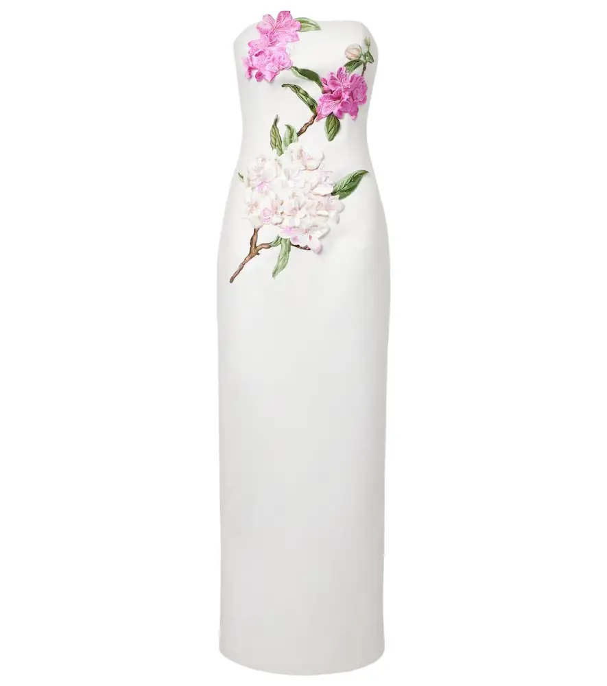 Leo Lin Rayna floral-appliqué bustier dress | Image 1 Leo Lin Rayna floral-appliqué bustier dress | Image 1