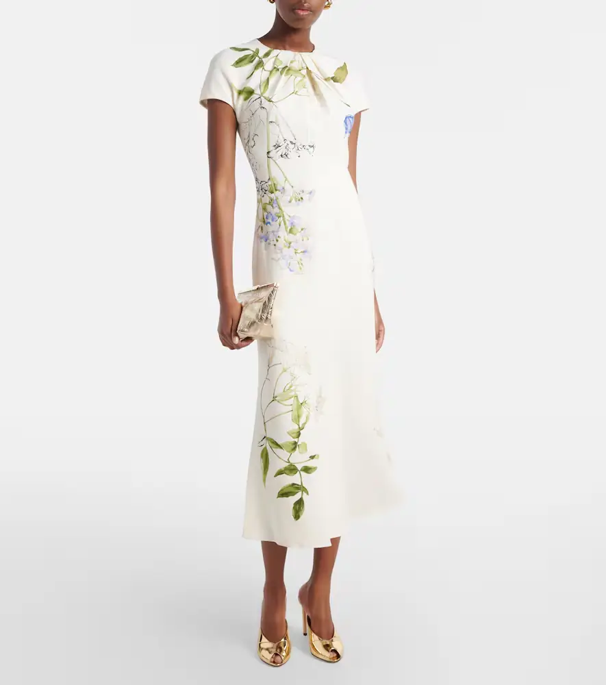 Monique Lhuillier Floral midi dress | Thumbnail 3