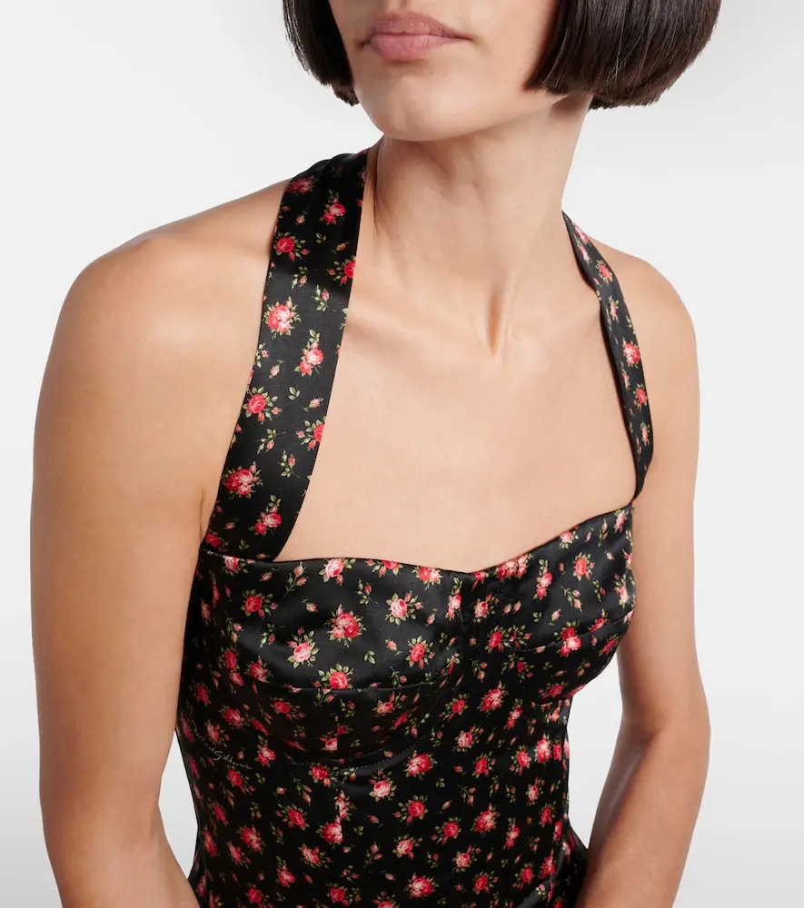 Dolce & Gabbana Floral halterneck silk-blend satin minidress | Thumbnail 3 Dolce & Gabbana Floral halterneck silk-blend satin minidress | Thumbnail 3