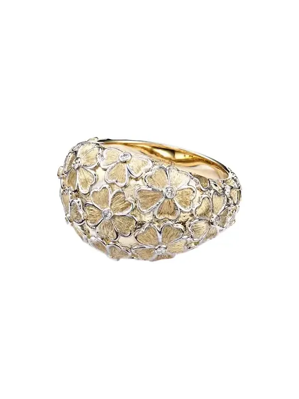 Yvonne Léon Dôme Fleurie 9kt gold ring with diamonds Yvonne Léon Dôme Fleurie 9kt gold ring with diamonds