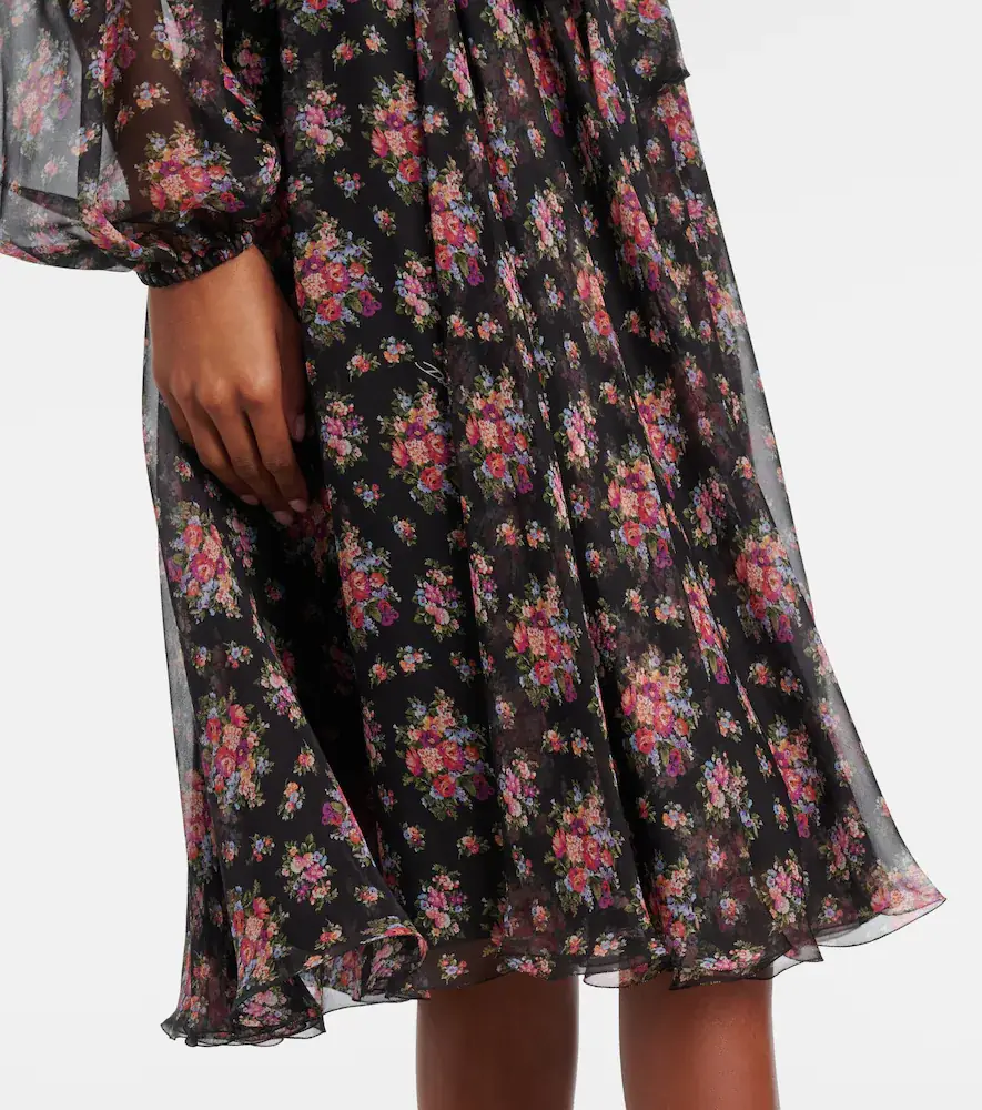 Dolce & Gabbana Floral shirred silk midi dress | Thumbnail 5