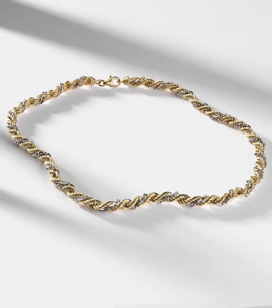 Yvonne Léon Yvonne Léon Corde Torsade 18kt gold and white gold necklace | Thumbnail 6